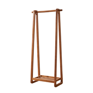 家逸全实木挂衣架落地卧室衣帽架简约晾衣架家用床头放衣服架子