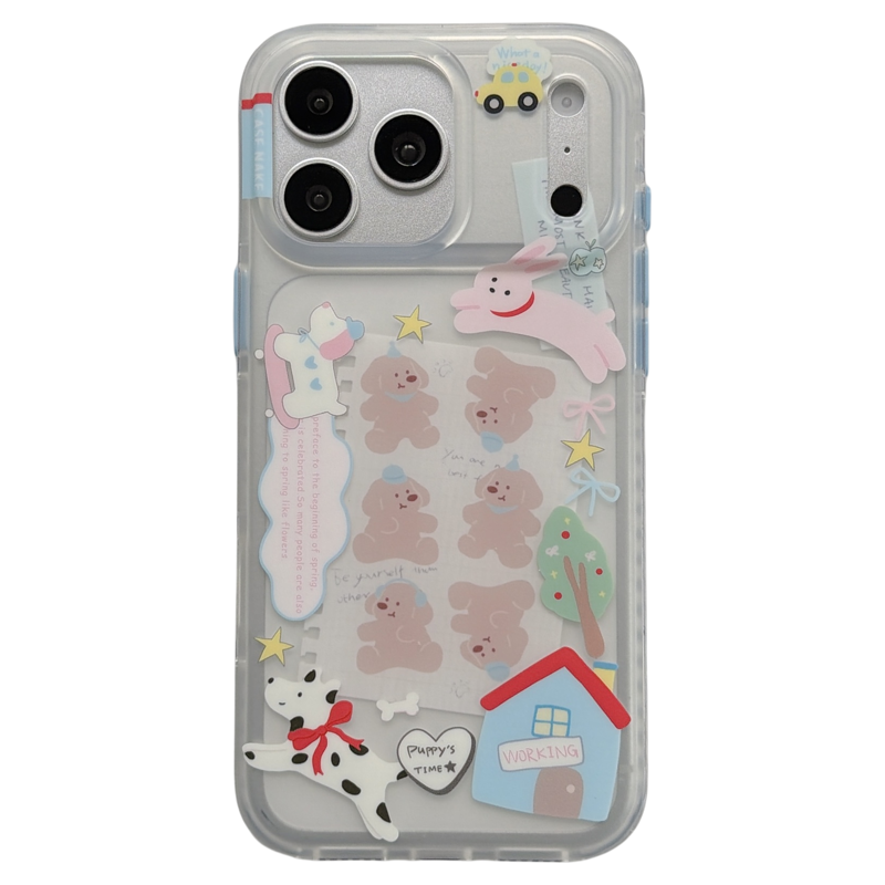 jze 趣味可爱兔子狗狗滑板适用苹果17ProMax手机壳创意iphone15新款16pro女17pro带支架14磨砂全包防摔手机套