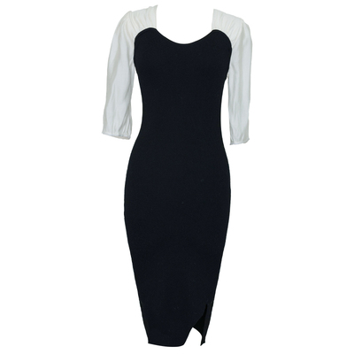 复古法式假两件吊带连衣裙