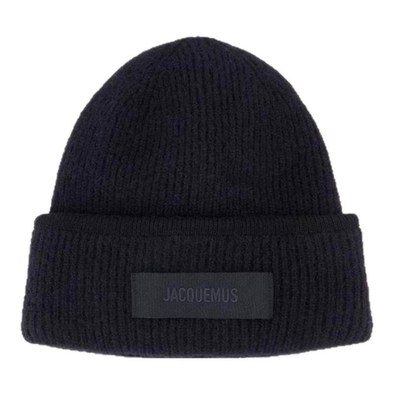Jacquemus Le Bonnet Gros Grain 黑色羊毛毛线帽