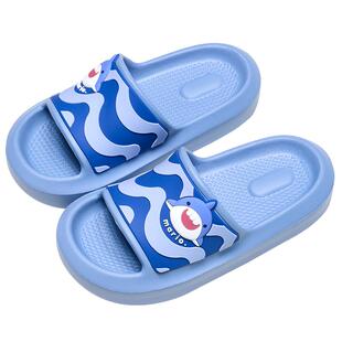 夏季鲨鱼儿童拖鞋男童室内洗澡中大童防滑男孩亲子外穿沙滩凉拖鞋