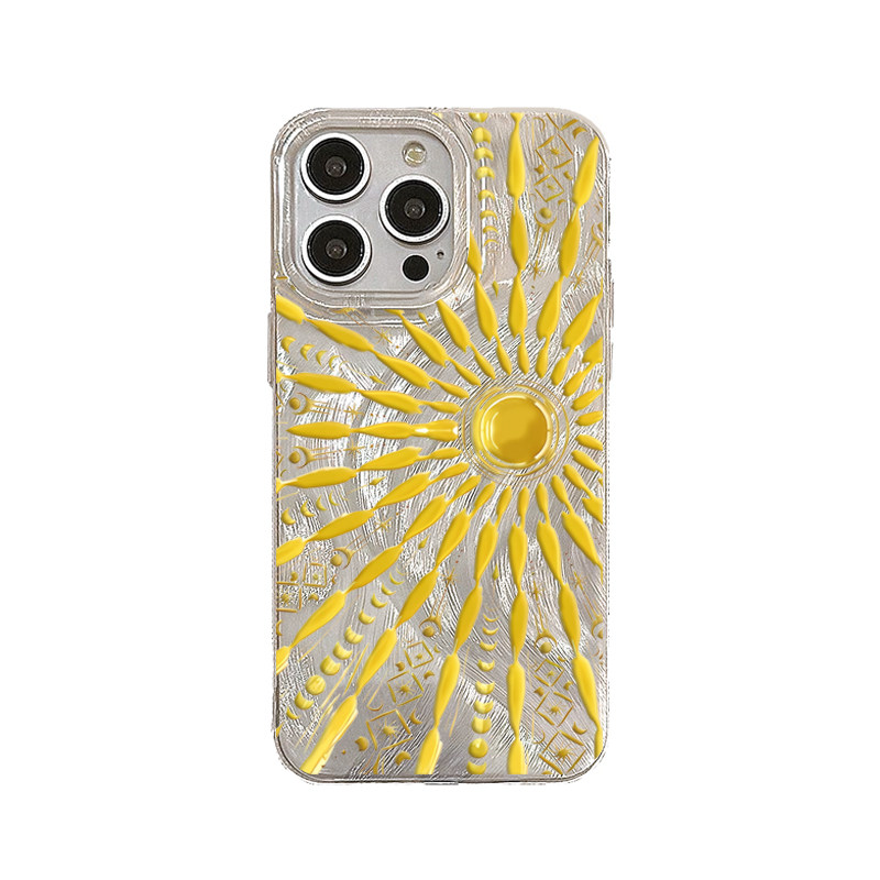 ins新款超火17pro太阳神图腾16适用15苹果14Promax手机壳12羽纱纹iPhone13小众11华为pura8