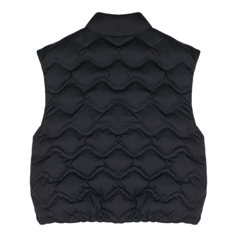 CHU楚妞[出片]波浪纹立领抓绒内胆马甲2025秋冬季新款女休闲背心