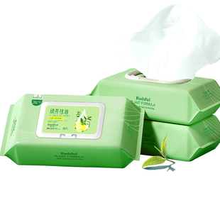 实惠装湿巾祛油擦脸擦汗洁面婴儿免洗家庭便携绿茶清洁脸部大包