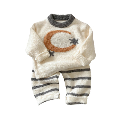 小羊混纺套装可爱卡通秋冬两件套