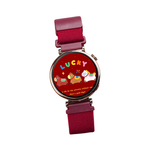 新年红色适用华为gt6表带gt5手表带watch5女款gt4尼龙编织腕带gt3高级FIT4智能运动男FIT3秋冬新款磁吸替换带