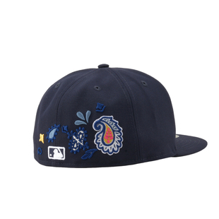 韩国代购NEWERA纽亦华佩斯利花纹5950平沿全封闭棒球帽NY洋基藏蓝