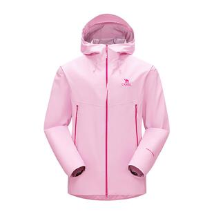 骆驼女装硬壳冲锋衣2026春季新款连帽防风登山服户外机能运动外套