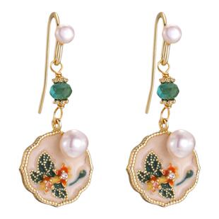 气质中国风耳环耳钩国潮不掉色旗袍古风精巧混合珍珠耳饰女戒指