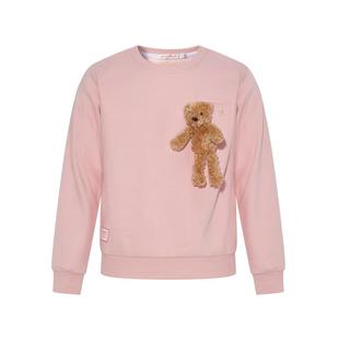 NOISY TEDDY男女同款25年冬新款简约圆领加绒卫衣立体熊宽松百搭