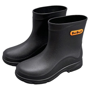 中筒防水胶鞋男款2025新款赶海钓鱼工地耐磨雨靴加绒男士水鞋雨鞋