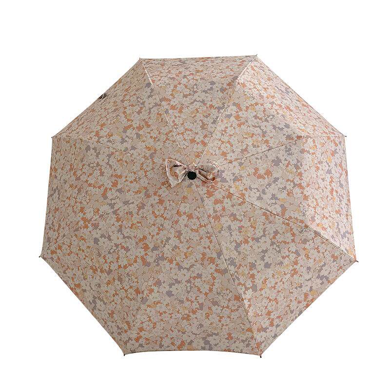 小清新碎花雨伞女折叠森系遮阳伞晴雨两用黑胶防晒紫外线太阳伞
