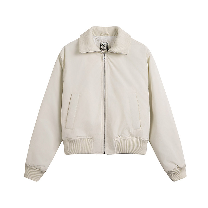 COLN针织可翻立领短款棉服