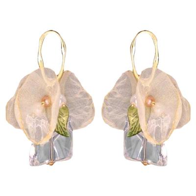 小众轻奢超仙甜美花朵耳饰女