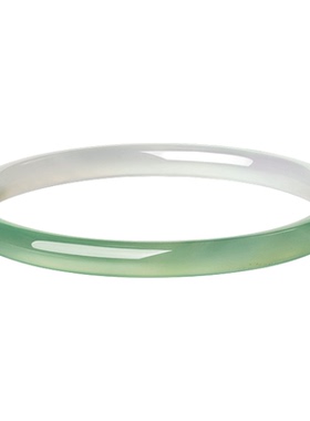 周大生半山半水叮当镯一步一响细条玉髓玛瑙手镯子生日礼物送女友