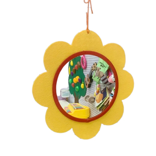 婴儿认知镜子玩具忙绿板蒙氏早教镜子防摔宝宝安全挂围栏上的镜子