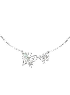 MFOW贝母蝴蝶铜镀金女渡假项链