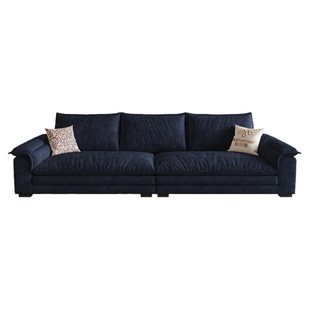 帆船布艺沙发雪尼尔小户型客厅新款复古风大坐深可拆洗简约