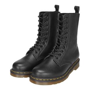 疯家自制 10孔1490马丁靴男高帮女靴子头层荔枝纹固特异机车靴子