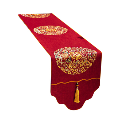 新中式禅意桌旗中国风茶旗垫布