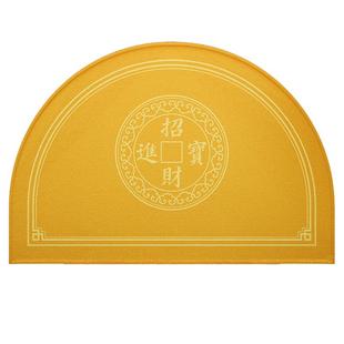 入户门风水地垫黄色旺土招财玄关大门口进门脚垫半圆除尘防滑门垫