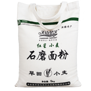 新疆特产天山旱沃石磨面粉小麦粉10斤旱田种植包子馒头中筋通用粉