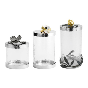 Michael Aram蝴蝶银杏美国调味罐创意家居厨房玻璃罐不锈钢储物罐