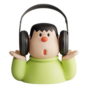 胖虎头戴式耳机支架创意架托电竞房间电脑桌面装饰品摆件礼物男生