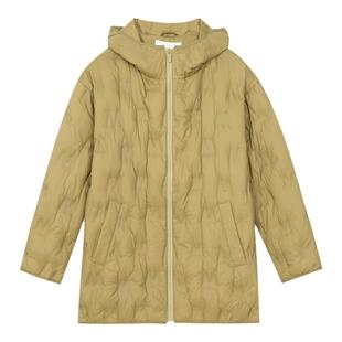 【断码清仓】末未MIIWII23冬黄绿色连帽羽绒服R234205女士