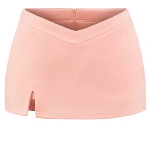 美式辣妹性感露腰V型包臀短裙女夏季百搭美胯开叉a字超短款裤裙子