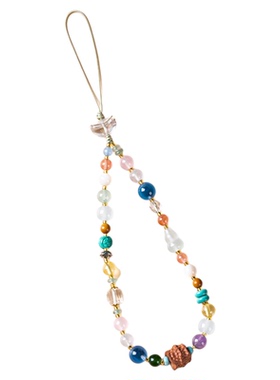 多宝水晶手机链木质招财包挂件