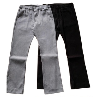 美式休闲西裤cleanfit下摆开叉垂感立体剪裁宽松阔腿显瘦长裤