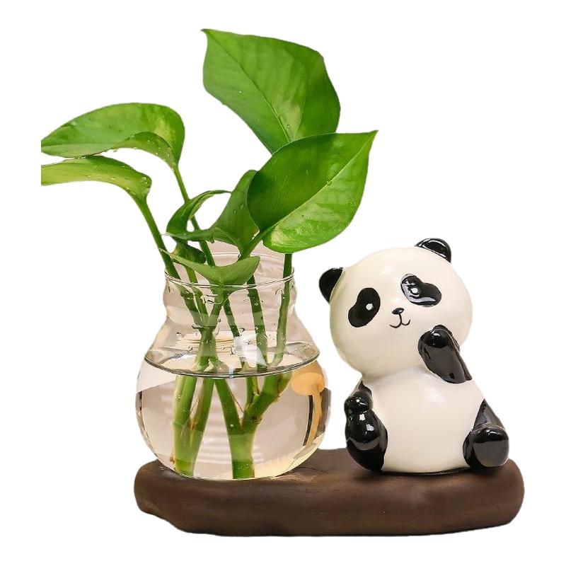 水培绿萝花瓶桌面摆件插花玻璃
