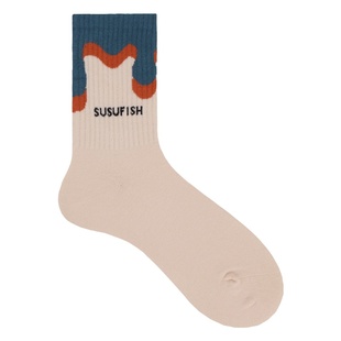 四季款网红高街潮牌中筒袜子男女ins潮街头左右脚不对称情侣潮袜