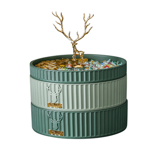 北欧风糖果盒干果盘分格带盖坚果收纳盒家用时尚高档现代客厅创意