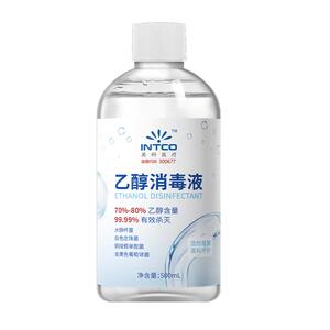 3.5元包邮 英科医疗 75%酒精消毒液 500ml 送喷壶+棉签