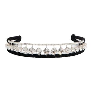 Roger Vivier/RV配饰Strass天鹅绒发箍复古头饰