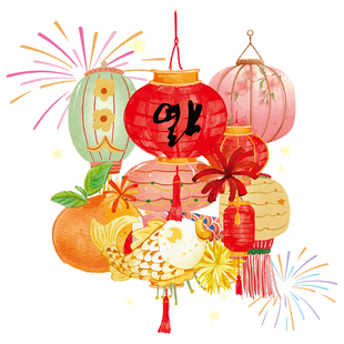 2026新年装饰玻璃门贴纸春节橱窗过年马年福字鱼灯笼静电窗花贴画