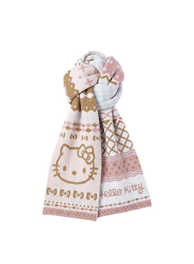 可爱HelloKitty提花针织围巾女