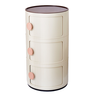 创意圆形简易床头柜小型ins简约现代边几儿童卧室置物架迷你窄柜