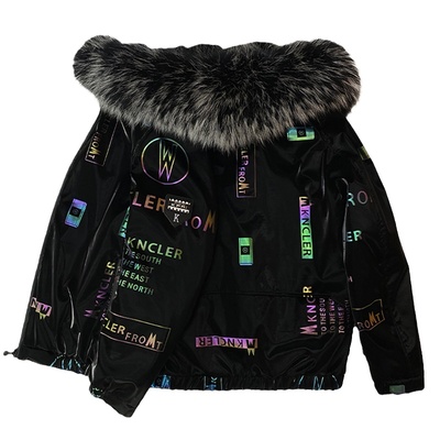 免洗真毛派克服男獭兔毛潮流外套