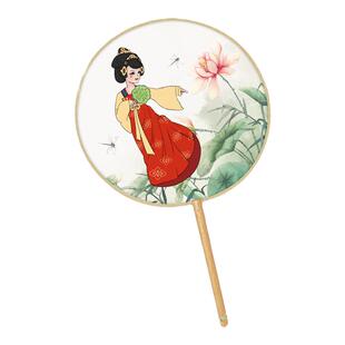 大唐不夜城不倒翁扇子卡通团扇流苏西安旅游文创纪念品送孩子包邮