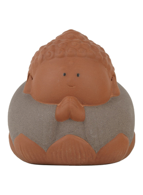 创意中式Q版如来摆件客厅茶室茶桌面博古架禅意紫砂人物装饰品