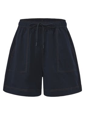 健身小马复古仿牛仔短裤女士高腰