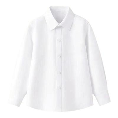 儿童白衬衫长袖女童圆领礼服衬衣