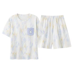 顶瓜瓜新款睡衣女款夏季纯棉短袖短裤夏天少女生新款女士家居服全