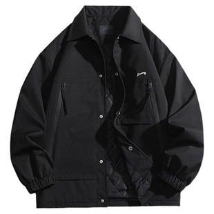 贵人鸟男士夹克2025年秋冬季新款加厚衬衫中年爸爸秋装外套男冬款