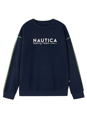 NAUTICA/诺帝卡童装 男童女童针织棉感舒适圆领印花卫衣运动休闲