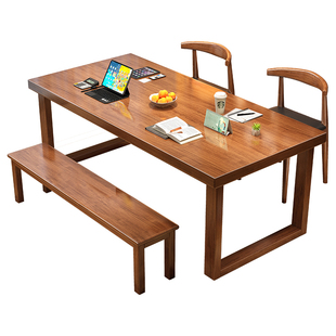 全实木大板书桌去客厅化长条工作学习桌书房办公写字台莫比恩餐桌