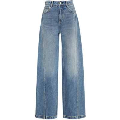 夏莫卡时髦瓦蓝色牛仔裤